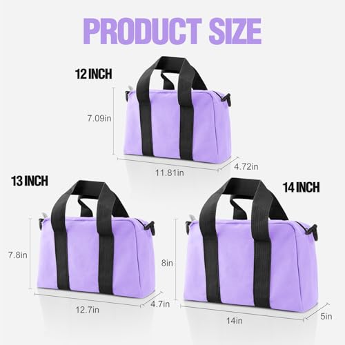 Small Tool Bag, Canvas Tool Storage Bag, Large Capacity Multipurpose Zipper Soft Tote Organizer Pouch for Electrician, Plumbing, Gardening,Tools Bags for Men (Purple, 14 Inch) - color: Purple, size: 14 Inch