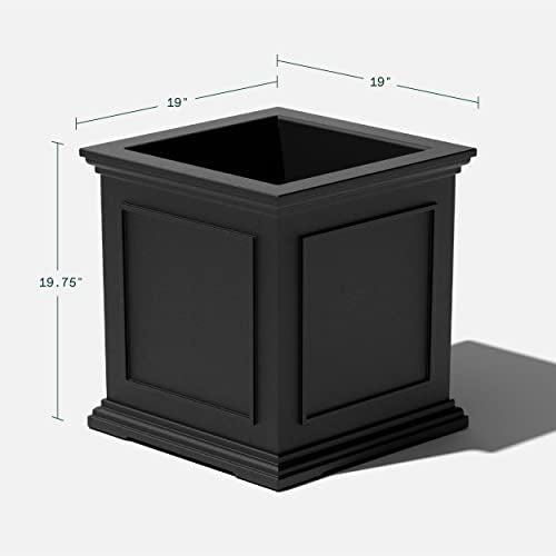 Veradek Brixton Cube Planter, Black, 20.75 in Height, 19 in Width, 19 in Length, Outdoor Use - color: Black