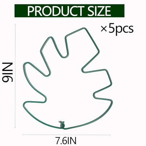 Yohsnor 5PCS Monstera Plant Support Stem-9 x 7.6 in Durable Stabilizers - color: Green, size: 9IN*7.6IN