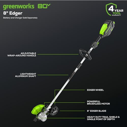 Greenworks 80V 8 in Cordless Electric Lawn Edger, Tool Only - size: 8" Edger New