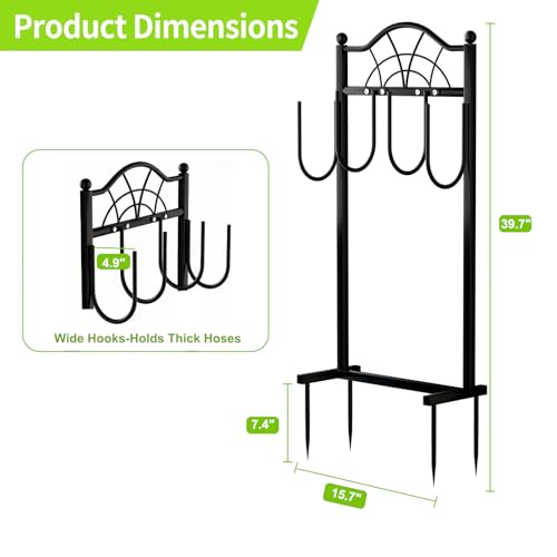 Hose Holder,100ft Capacity Garden Hose holder,Fence Style - style: Classic Fan Design