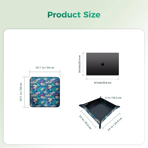 Repotting Mat for Indoor Plants 19.7"x19.7", Unique Gifts for Plant Lovers - color: Black Leaf Print, size: 19.7" x 19.7" x 0.1"