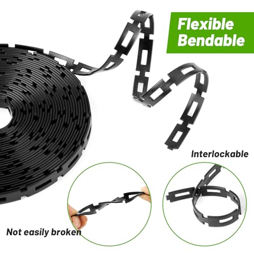 29 Ft Plastic Chain Lock Tree Tie, 1/2" Wide Adjustable Tree Support Straps for Staking Flexible Reusable Cable Plant Tree Ties for Leaning Tree Garden Accessories - size: 29 FT