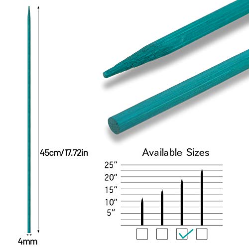Jetec 120 Pieces Plant Support, Include 18 Inch Wood Plant Stake, Plant Clips, Garden Plants Bamboo Stake Craft Floral Picks Orchid Clips, Green