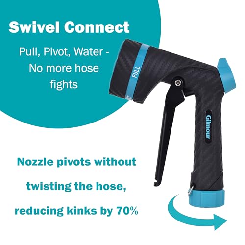 Gilmour Heavy Duty Front Control Garden Hose Nozzle with Swivel Connect - style: Front Control