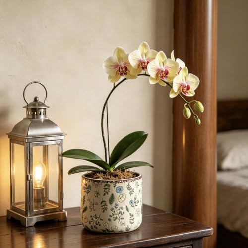 Ceramic Pots for Plants,6.3 Inch Cylinder Flower Pot with Drainage Hole, Rustic Decorative Plant Pot for Succulents, Flowers, Indoor Outdoor Garden Home Office Decor (Large) - size: Large