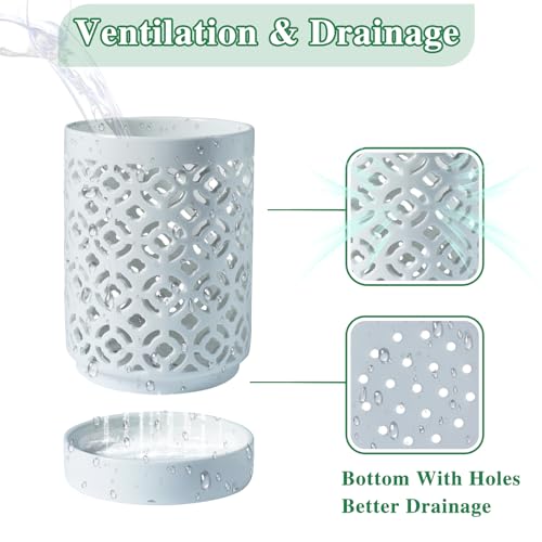 Orchid Pot 4 Inch, Orchid Pots with Holes & Saucers for Repotting, Breathable Slotted Orchid Pots Flower Plant Nursery Pot White - color: White Plum