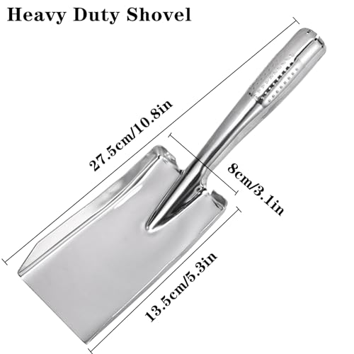 Garden Shovel Hand Trowel, Heavy Duty Stainless Steel Gardening Tools - color: Square shovel