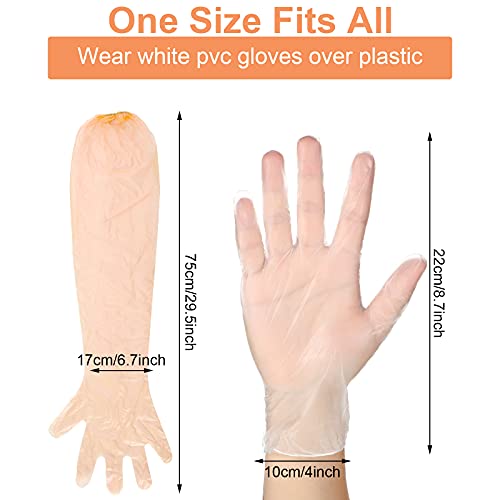 Honeydak 30 Pairs Field Dressing Gloves Disposable Long Short PVC - color: Orange