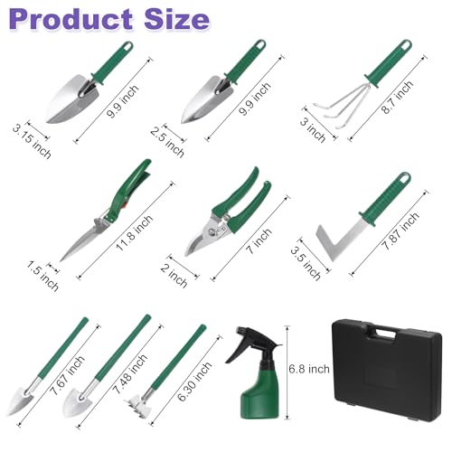 HARFINGTON 1Set Garden Tool Set 10Pcs Plastic Gardening Planting Tools Kits - color: Green