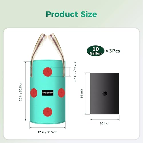 3 Pack 10 Gallon Hanging Strawberry Planter Bags for Tomatoes - size: 10 Gallon