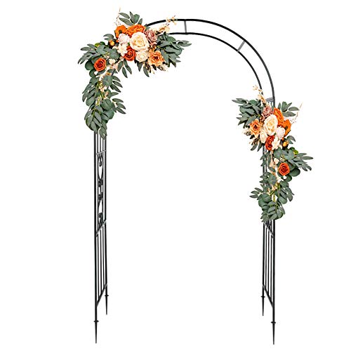 VINGLI Garden Arbor, Arch Walkway for Wedding Ceremony Party, Christmas Garden Decorations Steel Garden Trellis for Plant Climbing, Pergola for Garden, Backyard, Lawn, Bench (Dome)