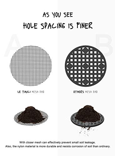 LE TAUCI Plant Pot Drainage Hole Mesh Pads, 2-Inch, 50-Pack - size: 2 Inch