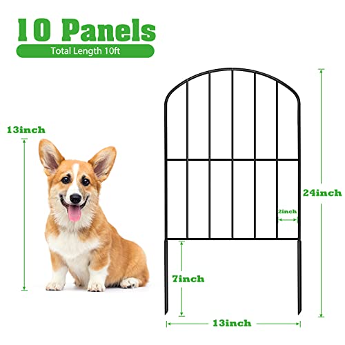 Decorative Garden Fence Fencing, 10ft (L) x 24in (H) Animal Barrier for Dog - size: 10' (L) x 24'' (H)