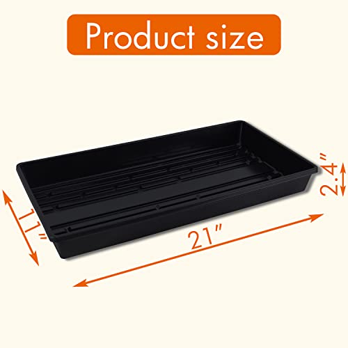 Gardzen 10 Pack Seed Trays Reusable Plant Grow Trays No Drain Holes - size: 21L x 11W x 2.4H