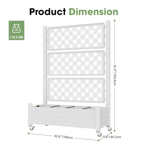 Fancyango Raised Garden Bed with Wheels 61.2" H -Medium Ashen - color: Medium Ashen, size: 61.2"H