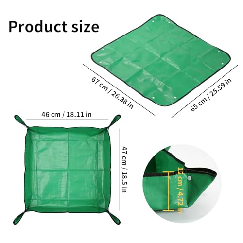 Extra Large Plant Repotting Mat for Indoor Plants, Foldable Transplanting Repotting Balcony Gardening Mats, 26 x 26 Thickened Waterproof Potting Mat, Soil and Mess Control, Gardening Gifts