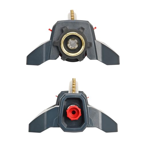 Eden 96217 Turbo Oscillating Sprinkler, Covers Up to 3,500 sq. ft., 18 Brass Nozzles, Sturdy Weighted Base, Adjustable Range, Quick Connect Bundle, Black, Red, Silver - style: Plastic