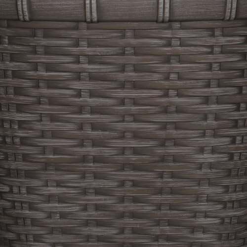 16 Inch Dark Brown Resin Planter, 100% Recycled Plastic Flower Pot