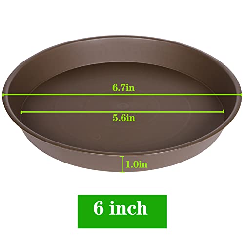 6 Pack Plant Saucer Tray, 4 5 6 8 10 12 13 15 17 19 inch Plant Saucers, Heavy Duty Plastic Plant Drip Trays for Indoors, Flower Plant Water Tray, Plant Trays for Pots Base (6 inch, Chocolate) - color: Chocolate, size: 6"