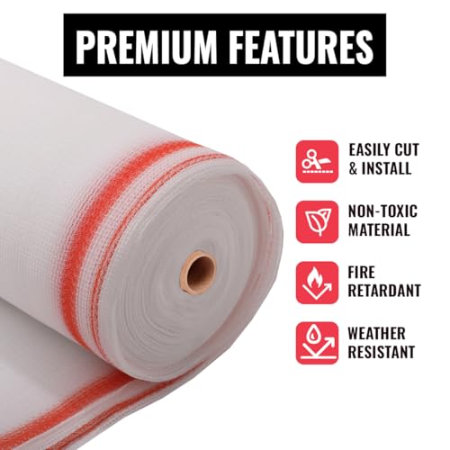 Heavy Duty Safety Debris Netting Rolls - Fire Retardant,1/4" Mesh roll, for Scaffold Enclosure, Visibility Barrier, for Construction & Agricultural Use. (White-4 ft X 100 ft) - color: White-1/4 Inch, size: 4 ft X 100 ft