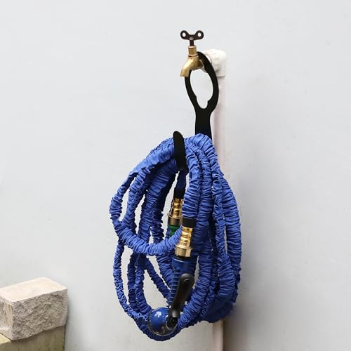 UNCO- Small Garden Hose Holder, Metal, Fits 20-50 ft 5/8” Expandable Hose - size: 1 Pack