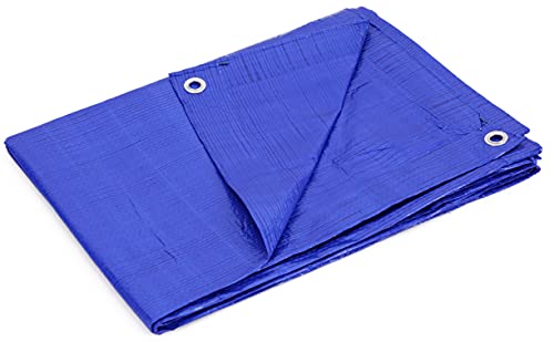 Kotap 5 x 7 Ft. All-Purpose Multi-Use Protection/Coverage 5-mil Poly Tarp, Waterproof, Blue, 40-Pack (TRA-0507-40) - color: Blue, size: Cut Size: 5 x 7'/Finished Size: 4' 6" X 6' 6"