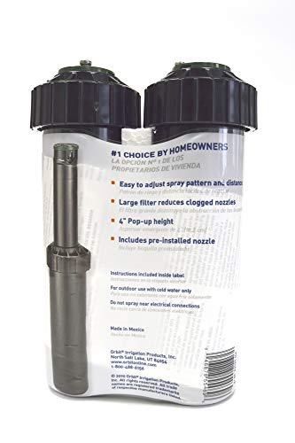 Orbit Watermaster 55461 Voyager 4-Inch Adjustable Pop-Up Gear Drive Sprinkler Head, Black, 2 Count (Pack of 2) - size: 4-Pack, style: Hard Cap