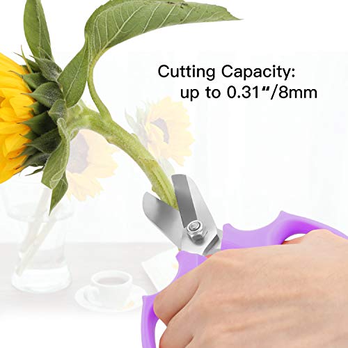 Housolution Flower Scissors, Premium Steel Garden Pruning Shears, Purple - color: Purple, size: 1 Pack
