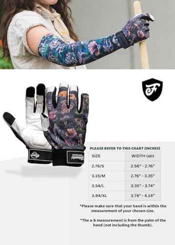 FARMER'S DEFENSE Leather Gloves | Thorn Proof & Puncture Resistant | Durable Grip, Breathable | Gardening, Landscaping, DIY (Green Brush Camo, Large) - color: Green Brush Camo, size: Large
