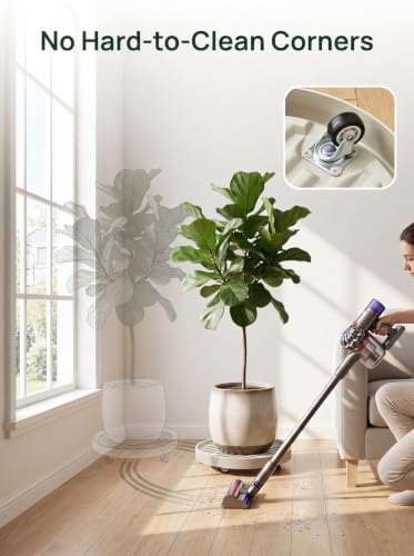 Plant Caddy with Wheels, 11 Inch Rolling Plant Stand for Heavy Pots 2 PCS
