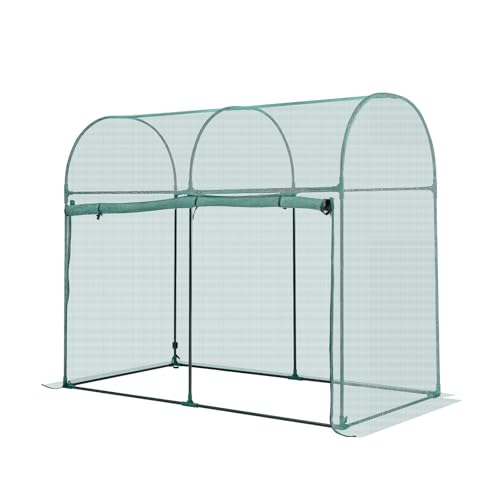 VEVOR Crop Cage, 5.9 x 2.98 x 4.9 ft Plant Protection Tent with Zippered Door, Wind-Resistant Tall Crop Cage, Easy to Install, Outdoor Raised Bed Cover with Frame, Plant Netting for Garden Patio Lawn - style: 5.9 x 2.98 x 4.9Ft-Arch