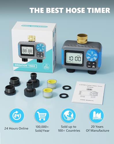 Sprinkler Timer with Brass Swivel, Hose Timers for Watering - size: 2 Outlet