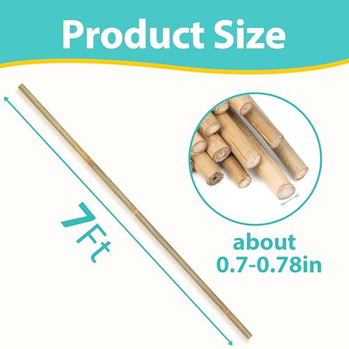 Bamboo Stakes 7FT, 15pcs Garden Stakes Specifically Designed for Climbing Plants, Ideal for Tomatoes, Beans, Cucumbers, Peppers, Vines, and More Plant Growth - size: 7FT, 15pcs