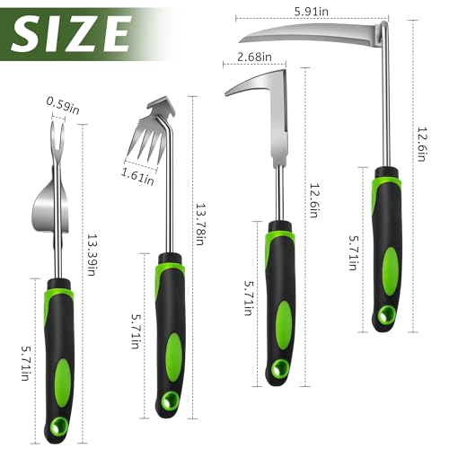 Weed Puller Tool, 4 Pack Stainless Steel Weeding Tool