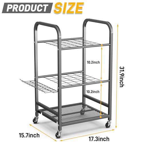 Ultrawall Garden Tool Organizer Stand, Yard Tool Storage Rack with Wheels - size: Small