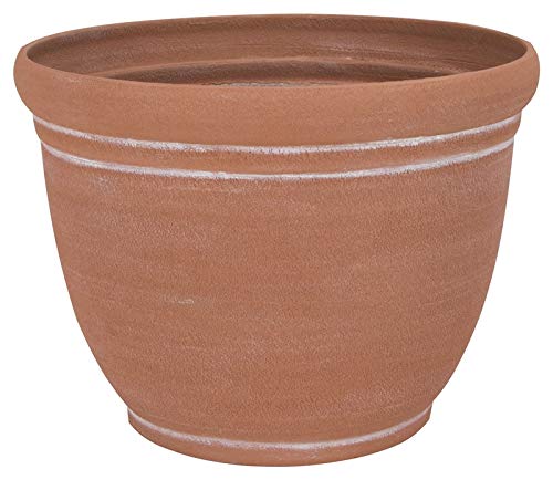 Rocky Mountain Goods Resin Planter Pot with Terra Cotta Finish - Heavy Duty Break Proof Resin with Thick Terra Cotta Finish - UV Protective Surface Resists Fading - Indoor/Outdoor Planter (1, 13")