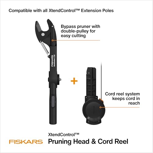 Fiskars XtendControl Pruning Head and Cord Reel, Pole Not Included - style: Fixed