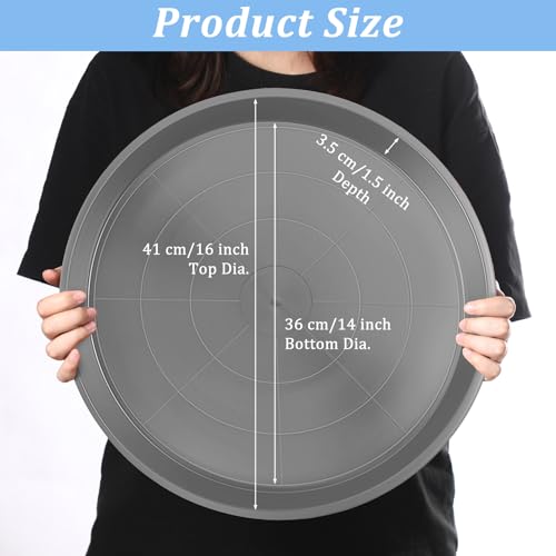 Eccliy 12 Pcs Plastic Plant Saucers Tray, Gray, 16 Inch, Round - color: Gray, size: 16 Inch, style: Round