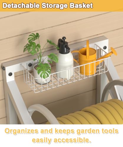 Artigarden Triangle Wall Mounted Garden Hose Reel Outdoor Hose Holder White - color: White