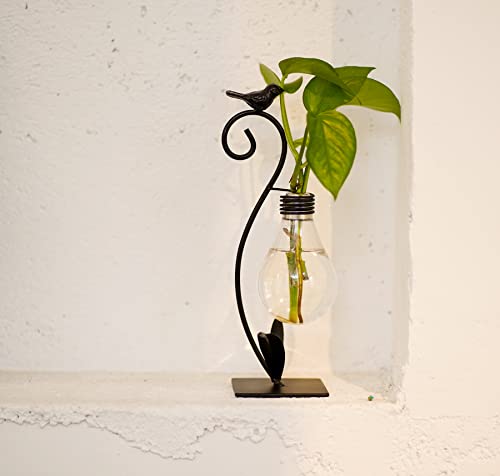 Tabletop Bird Planter Propagation Station, Narrow Mouth Bulb Plastic Vase - color: Bird
