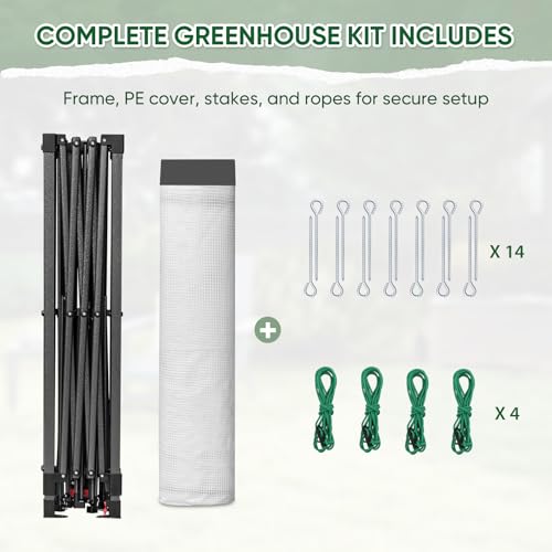 EAGLE PEAK 10x10 Walk in Pop Up Greenhouse, Gray/White - color: Gray/White, size: 10x10