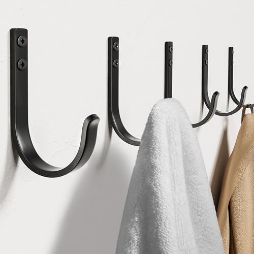 20-Pack Door Hooks for Coat and Towel Black - color: Black, size: 20 Pack