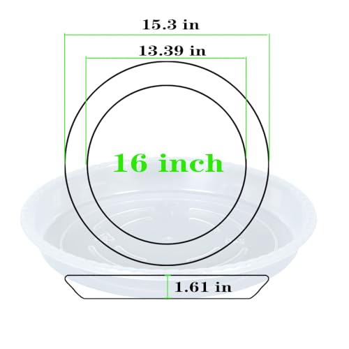 OVZILKI Plant Saucer 2 Pack of 16 inch, Clear Plastic Flower Plant Pot Saucer, Heavy Duty Plant Drip Trays Saucers for Indoor, Plant Water Tray for Planters - color: Clear, size: 16" - 2 Pack