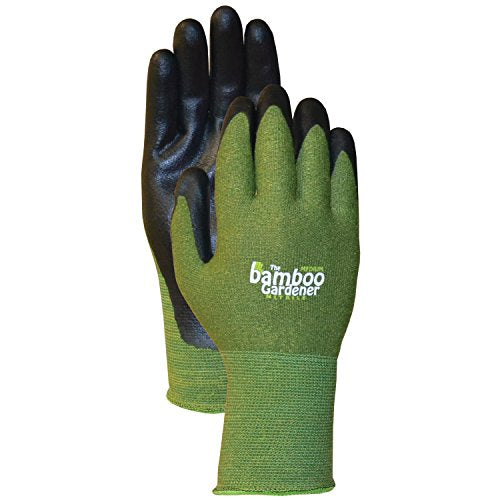 Bellingham C5371M The Bamboo Gardener Work Gloves, Made of Sustainable Bamboo Rayon Fiber, Durable Nitrile Palm and Fingers, Medium, Green - size: Medium (Pack of 1)