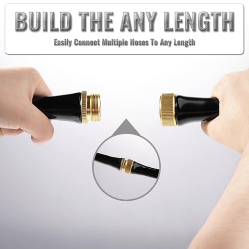 SheeChung Short Garden Hose 2ft x 5/8",Metal Garden Hose for Hose Reel Faucet,Heavy Duty 304 Stainless Steel Metal Leader Hose,Lightweight & Leakproof Water Hose for Outdoor,Yard,Lawn,Male to Female - size: 2FT-Male to Female