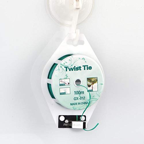 YDSL 328ft (100m) Twist Ties, Green Garden Plant Ties with Cutter for Gardening and Office Organization, Home - color: Green