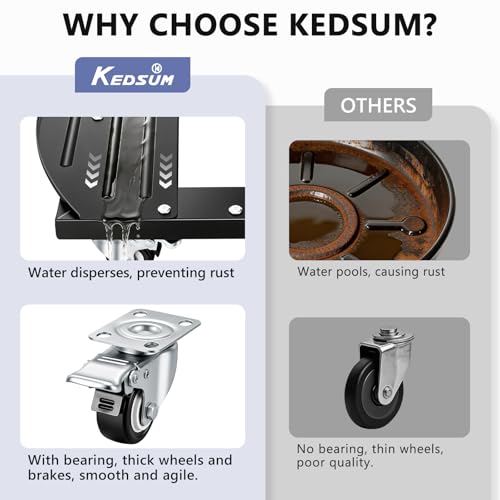 KEDSUM 15-20 Inch Plant Caddy with Wheels, 800LBS Adjustable Plant Stand
