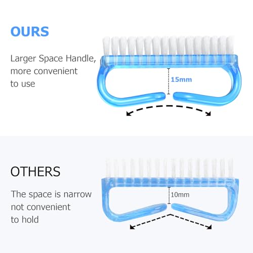 Handle Grip Cleaning Nail Brush, Larbois Nail Brushes Hand Fingernail Brush Cleaner Scrubbing Kit Pedicure for Toes and Nails Men Women (Color-3) - color: Color-3