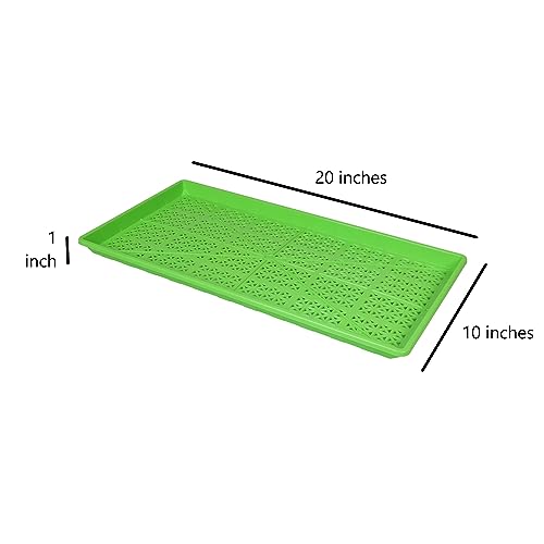 SUNPACK 10" x 20" Heavy Duty Mesh Plastic Seed Starting Tray, Green, 1" - Ensures Water Drainage and Aeration, Perfect for Greenhouses or Indoor Gardening - color: Green